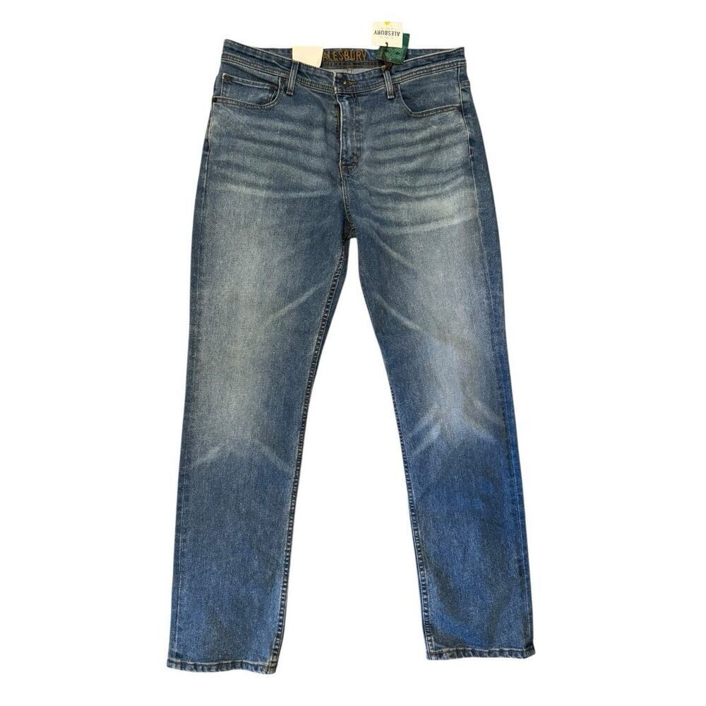 Alesbury NEW Dakota Straight Leg Stretch Denim Jeans Mens 36x34